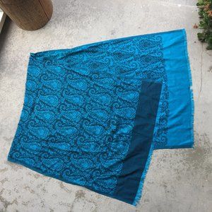Teal/Black Paisley Scarf/ Wrap NWOT